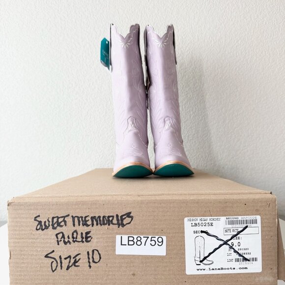 Lane SWEET MEMORIES Knee High Womens Cowboy Boots 10 Purple Cowgirl Western Tall - Picture 10 of 11